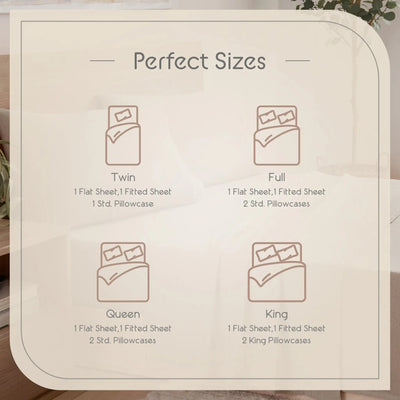 Sheet size chart on a white background