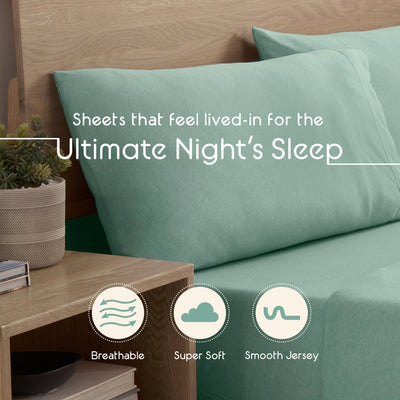 Vellux Snuggle Heathered Solid Sheet Set