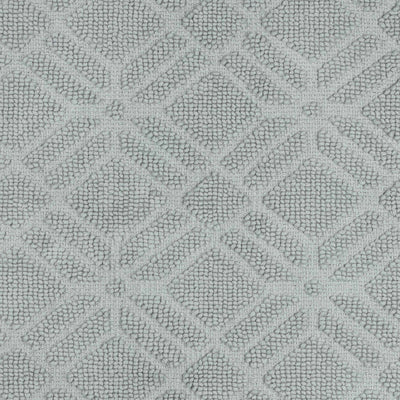 Textured bath rug featuring a geometric diamond pattern in light gray.