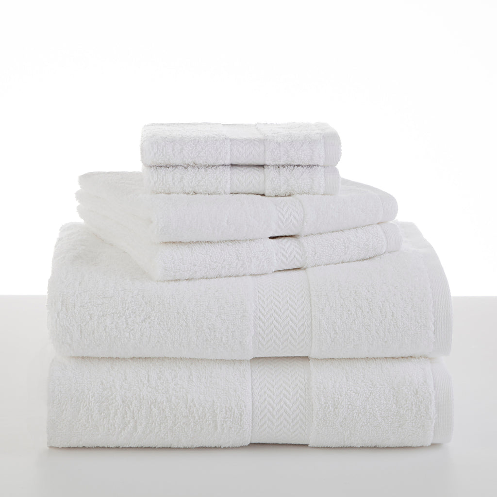 Runa Soft Absorbent 6pc Bath Towel Set Hand Washcloth Quick Dry Cotton  White