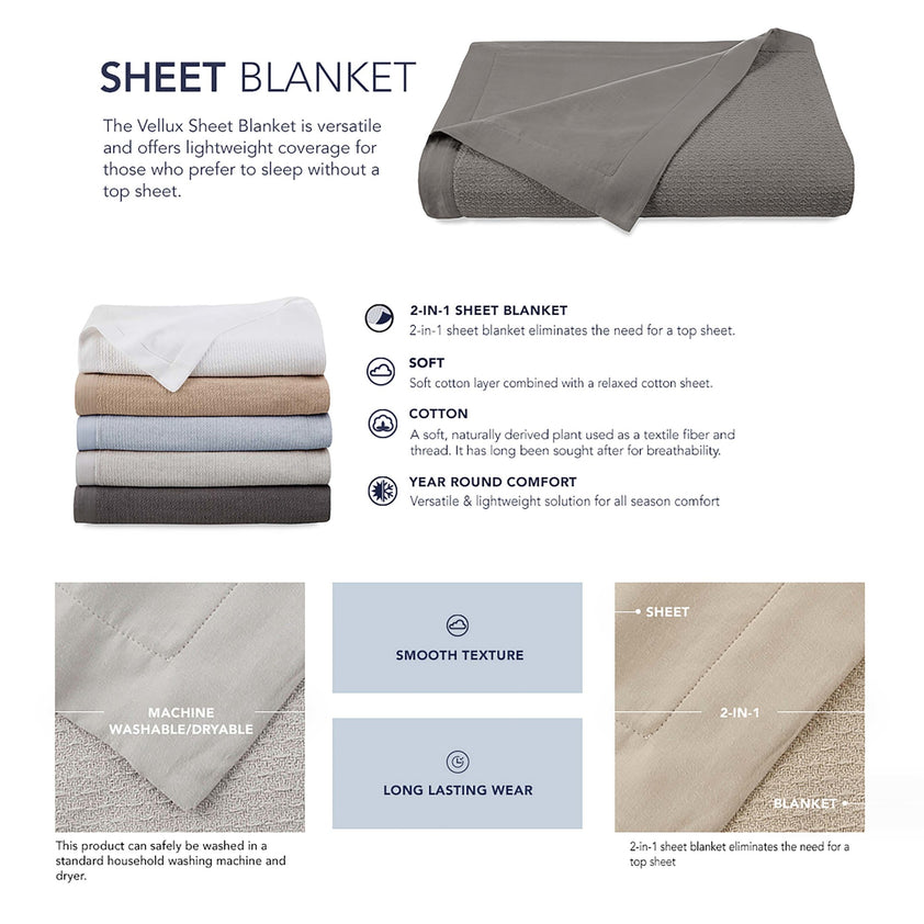 Vellux Sheet Blanket Lightweight Cotton WestPoint Home