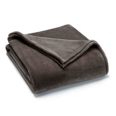 Folded gray faux mink blanket with a soft texture and a slightly lighter underside.